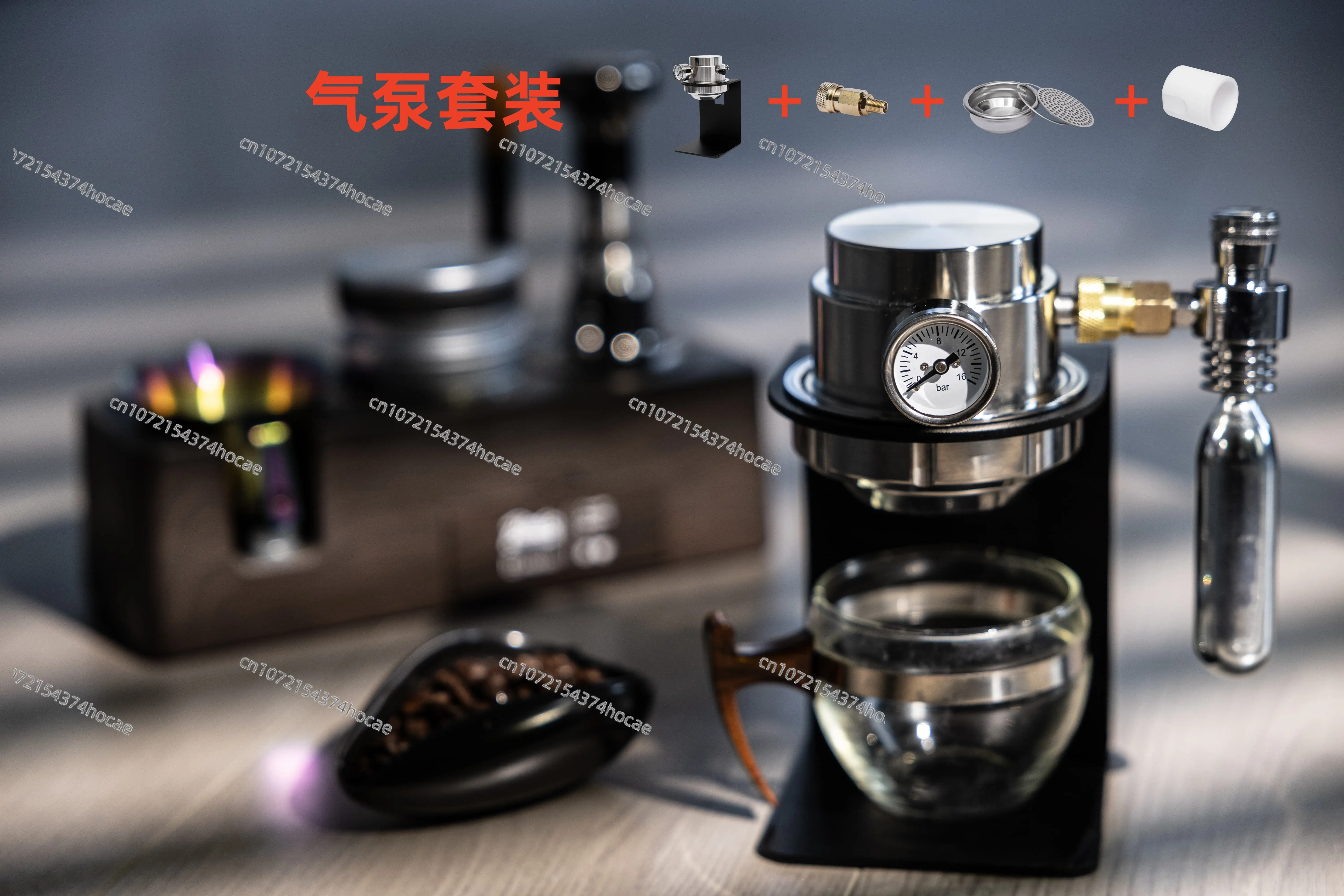 Coffee dispenser, pneumatic coffee machine, household small portable Italian espresso machine, handle, pressure extraction