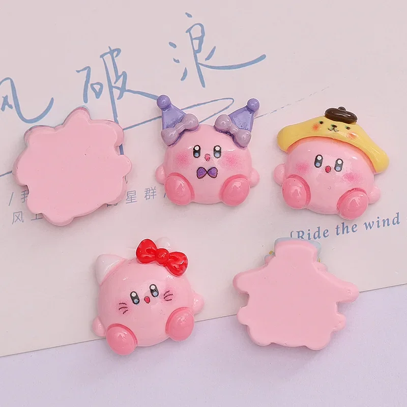 5pcs Bandai Cartoon Kirby Poyo Animals Flatback Resin Charms Crafts Embellishments Diy Cabochons Decoration Accessories