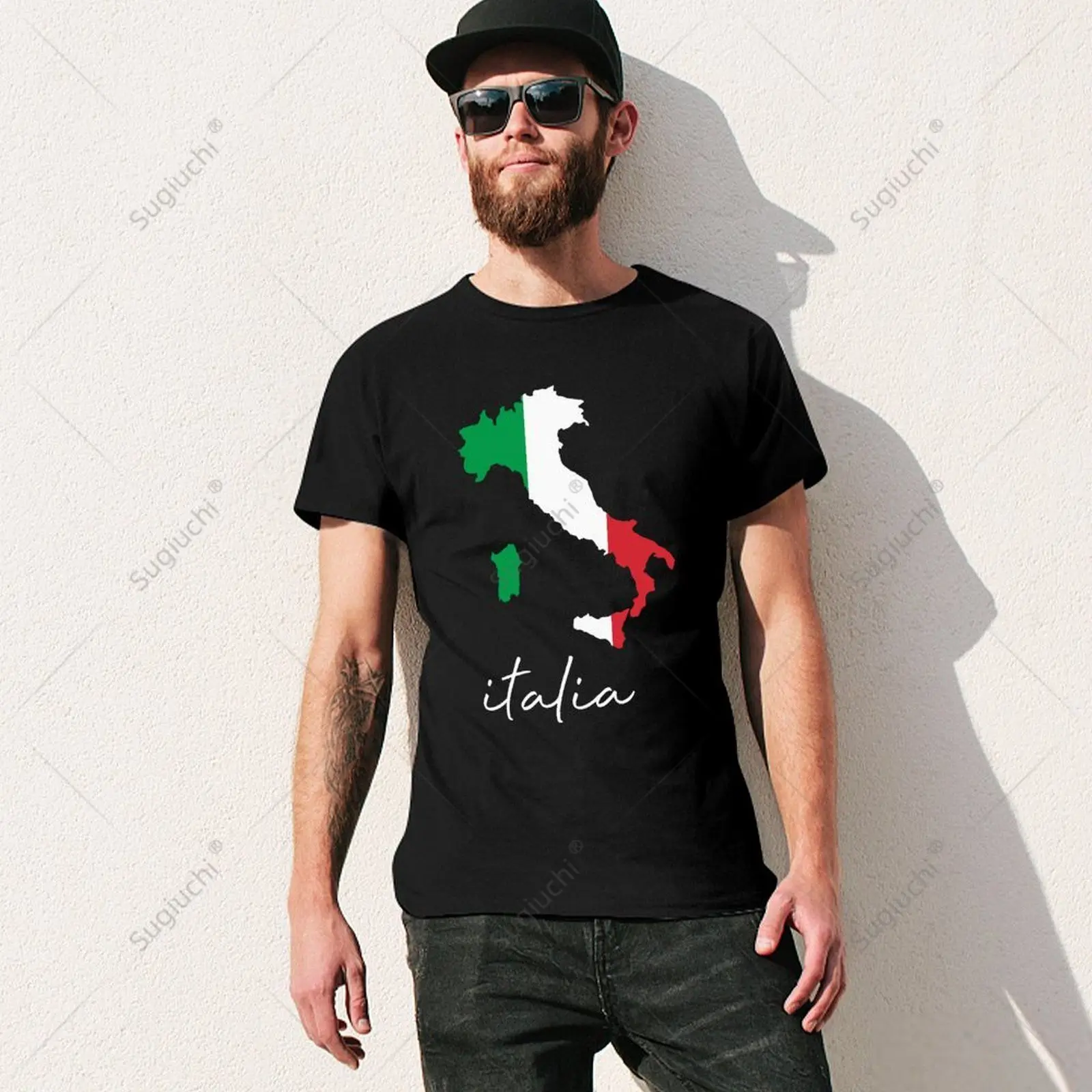 Unisex Men Italia Italy Flag Map Tshirt Tees T Shirts Women Boys 100% Cotton T-Shirt
