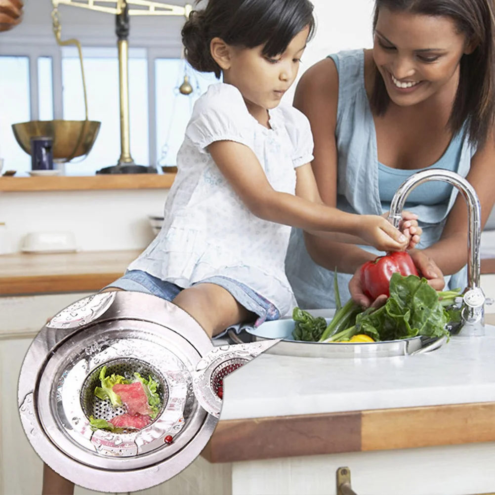 

4pcs Stainless Steel Drain Strainer For Kitchen Sink Bathroom Floor Water Outlet Filter Mesh Hair Catcher Leakproof Sewer Cover