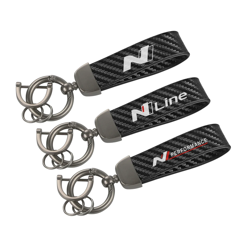 For Hyundai n nline tucson sonata kona veloster n i30 i20 elantra Auto Styling Accessories PU Leather Car Decorative Keychains