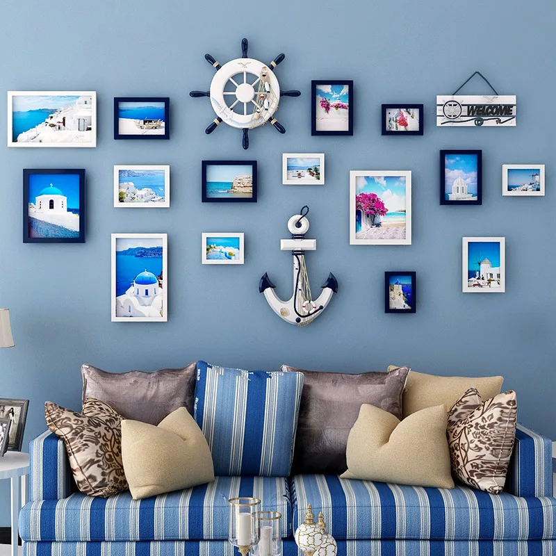 5/7/10 Inch Wall Bedroom Room Decoration Nautical Combination Wooden Set Interior Decor
