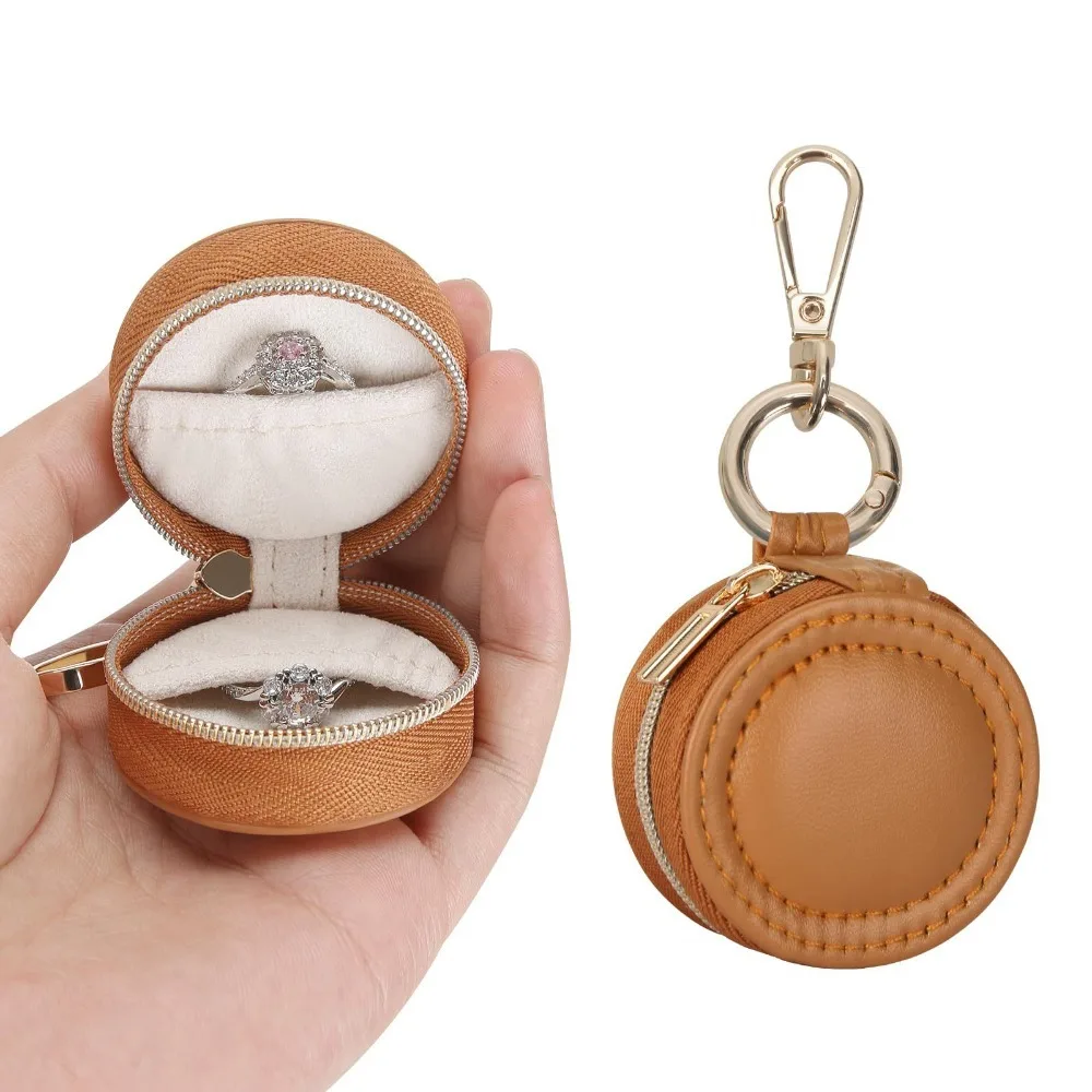 

Mini Portable Jewelry Storage Bag Necklace Ring Earring Organizer Storage Case With Keychain Display Minimalist Jewelry Box