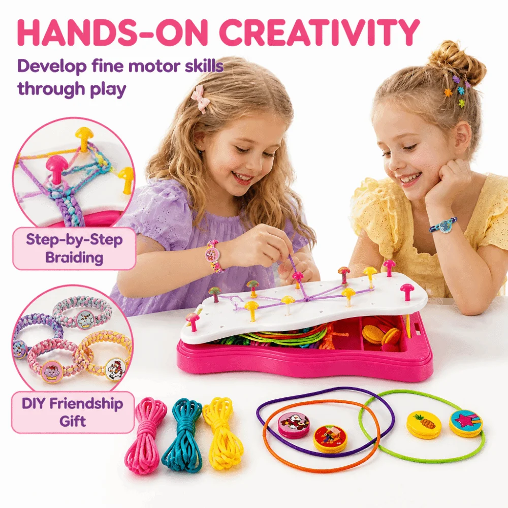 Puzzle Umbrella Rope Bracelet Weaver Set Hand Rope Weaver Colorful Rope Bracelet Making Kit Easy To Use Funny