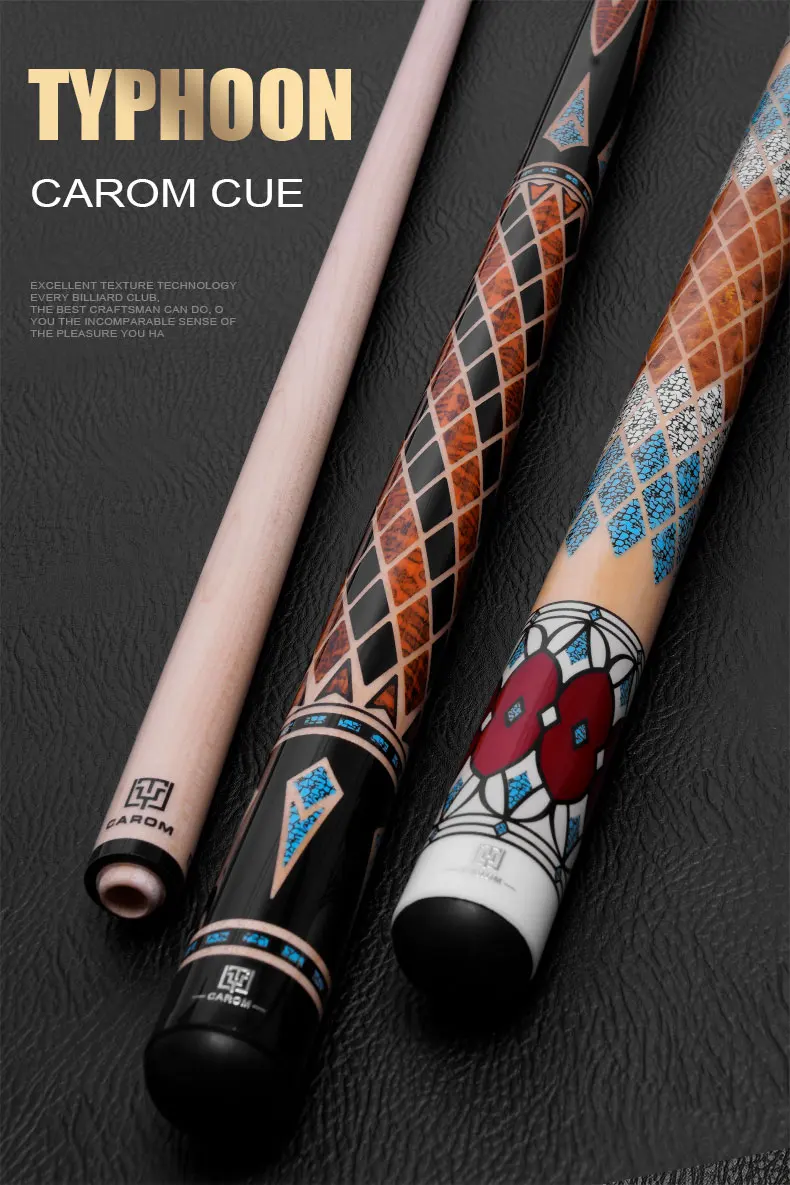 TY Carom Stick Typhoon Professional Carom Billiard Cue Korean 3 Cushion Cue Carom Cue Taper 12.2mm Tip 142CM Billiards Libre Cue