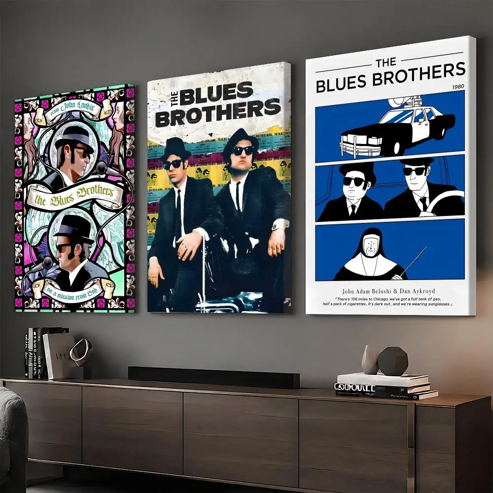 The B-Blues Brothers classic movie Painting Calligraphy HD Canvas Print Poster Wall Art | Optional Frame | Modern Hallway Decor