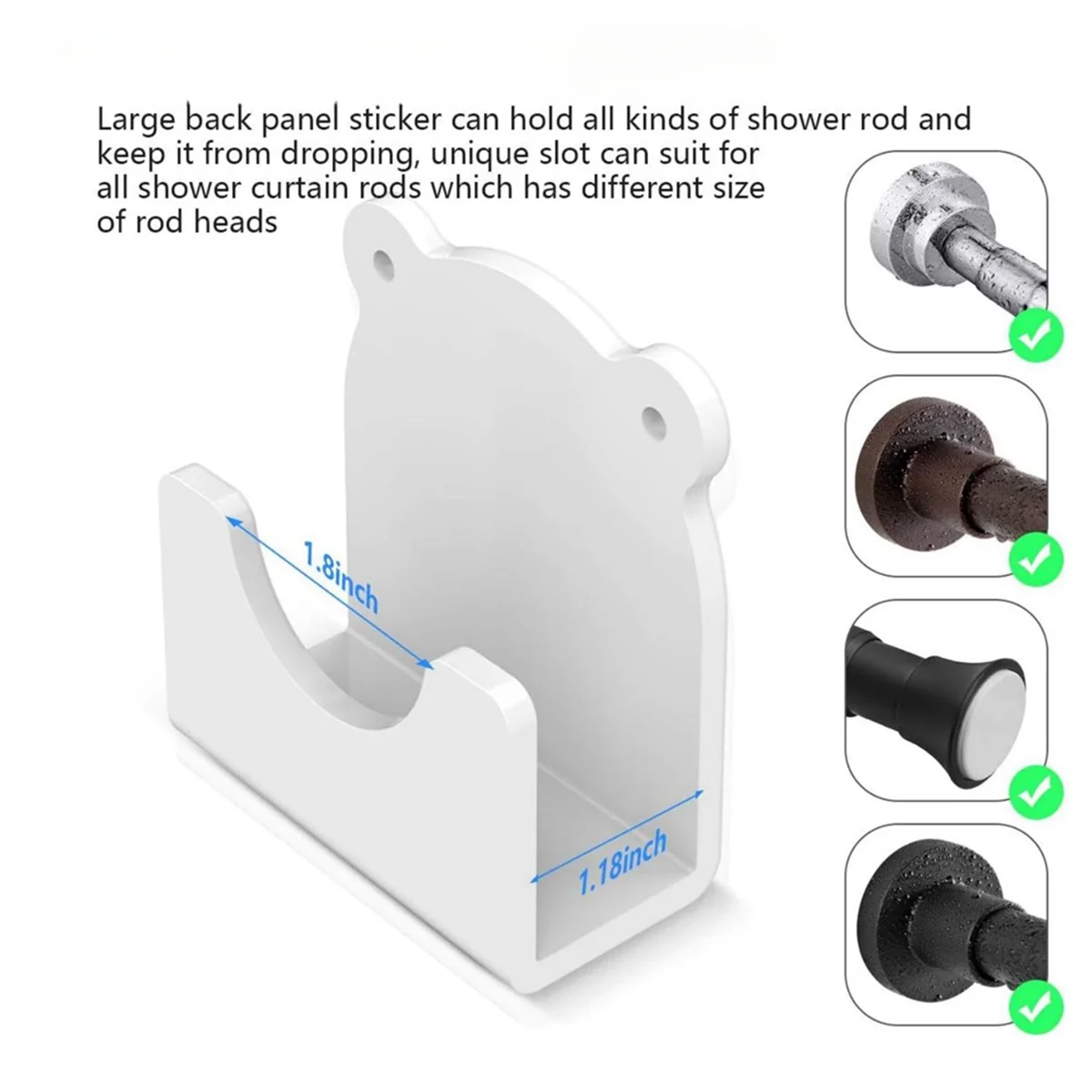 

Y31A Универсальный акриловый настенный держатель для карниза для душа, фиксатор карниза (карни для душа в комплект не входит)