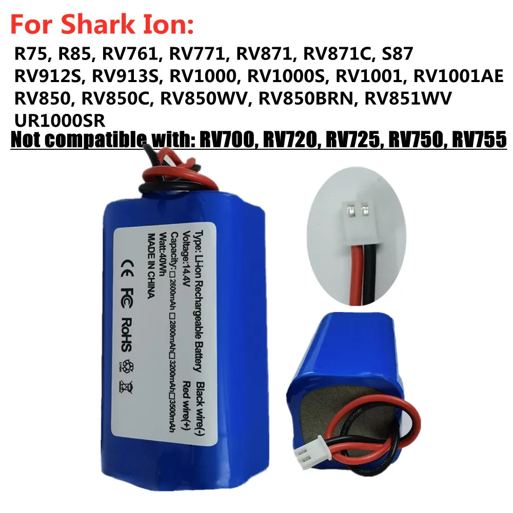 

Аккумулятор RVBAT850 для робота-пылесоса Shark ION R75 R85 RV761 RV771 RV871C S87 RV850 RV1000 RV700_N RV720_N RV725_N RV750_N