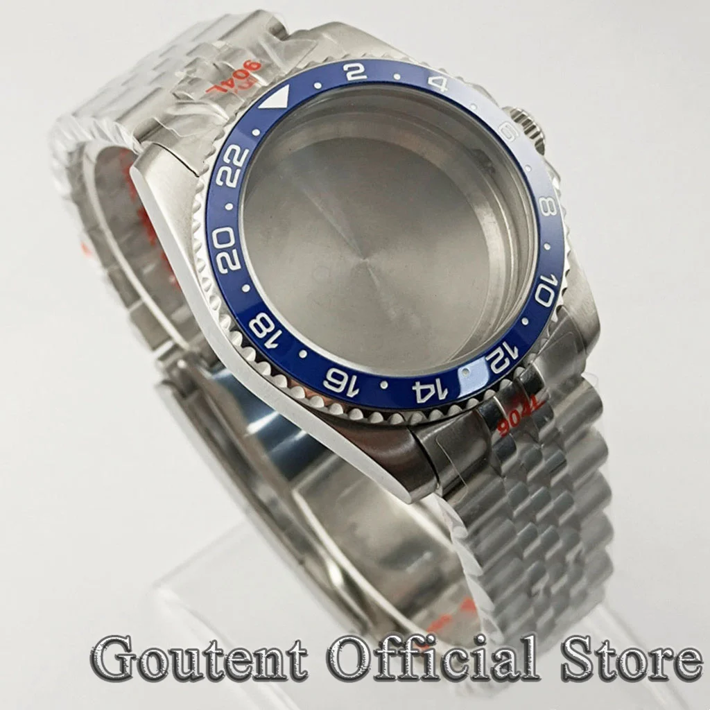 Goutent Sapphire Glass 36mm Watch Case Blue Ceramic GMT Watch Bezel Fit NH34 NH35 NH36 ETA 2824 PT5000 ST2130 Movement