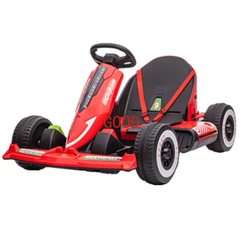 Four-wheel remote control car, children's retractable stroller, baby toy car