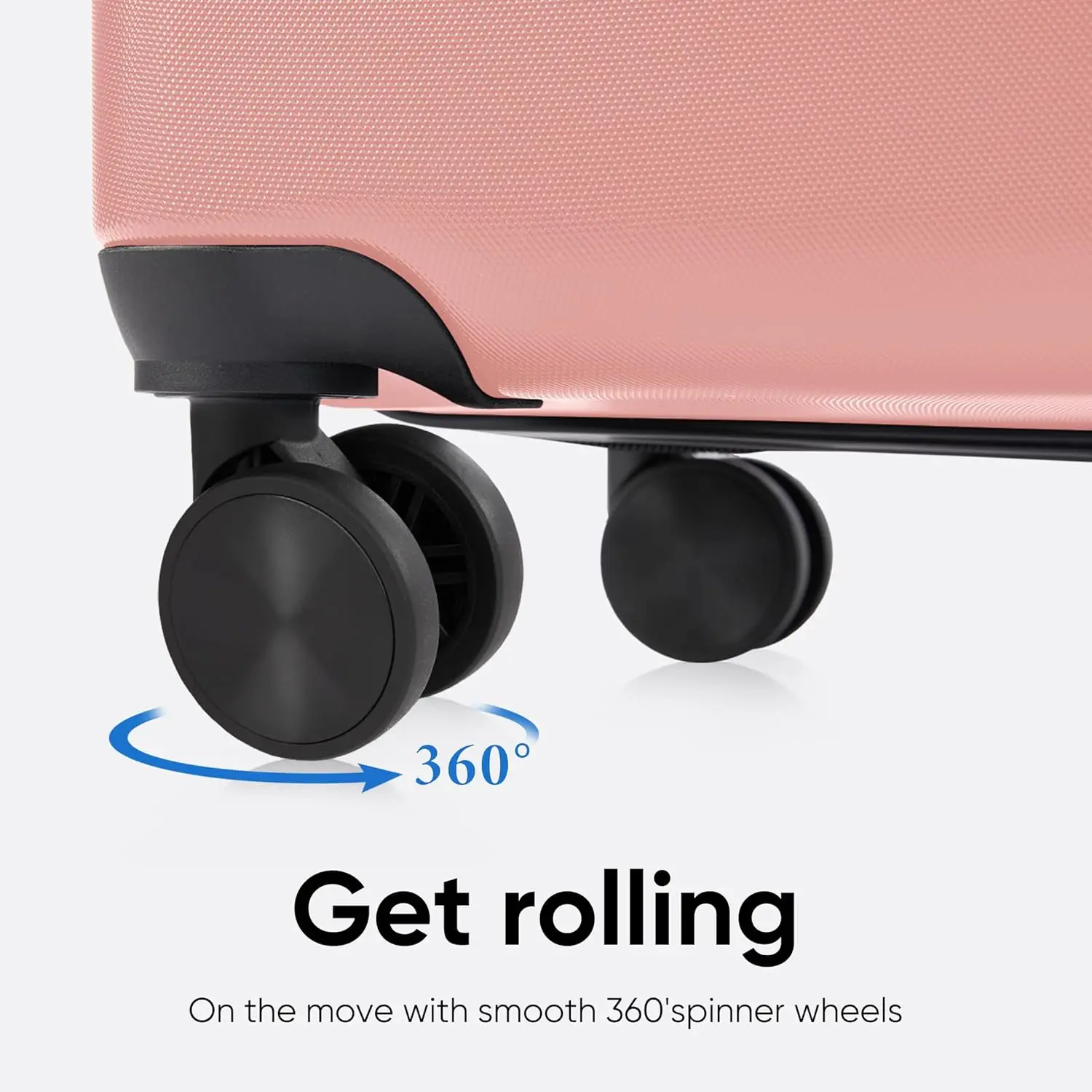 24In Luggage, Hardside Suitcase with Spinner Wheels, Lightweight ABS Hard Shell Checked Luggage, TSA Approved Lock