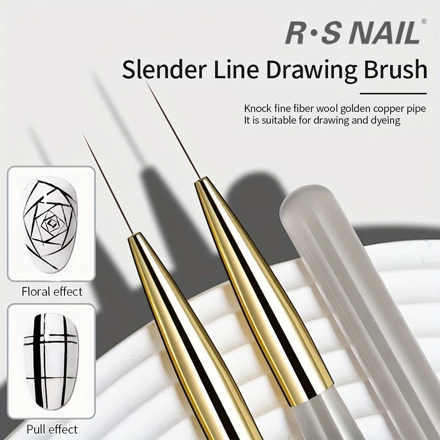 Pennello da disegno per nail art con linea sottile, penna per nail art di precisione per modelli e linee intricati, strumento professionale per unghie per l'inverno