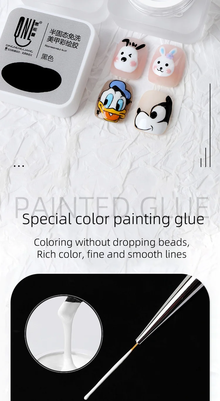 5 ml Nail Art Malerei UV Gel Polnisch Schwarz Weiß Farben 3D Blume Zeichnung Soak Off LED Farbe Liner Heilung Lack Maniküre Polnisch – Detail 2