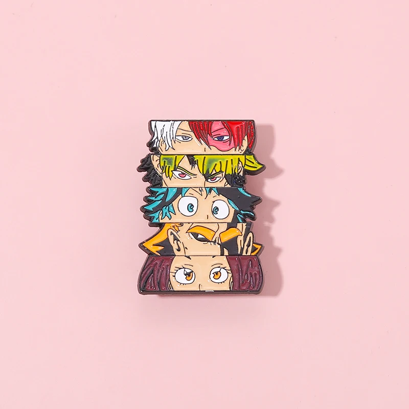 XEDZ-Pin de solapa de Metal con personaje de dibujos animados de Anime, insignia esmaltada de My Hero Academy, joyería para amigos, mochila, sombrero, suéter, accesorios de regalo