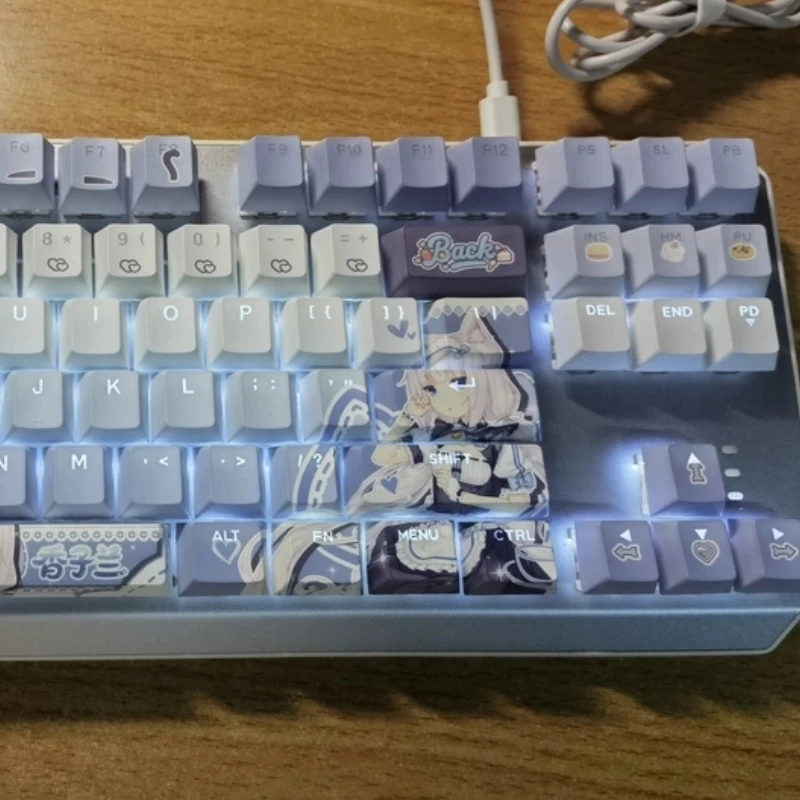 Nekopara Vanilla аниме игровая тема колпачки для клавиш Pbt вишневая механическая клавиатура милая коллекция мультфильм фестиваль подарочные колпачки для клавиш