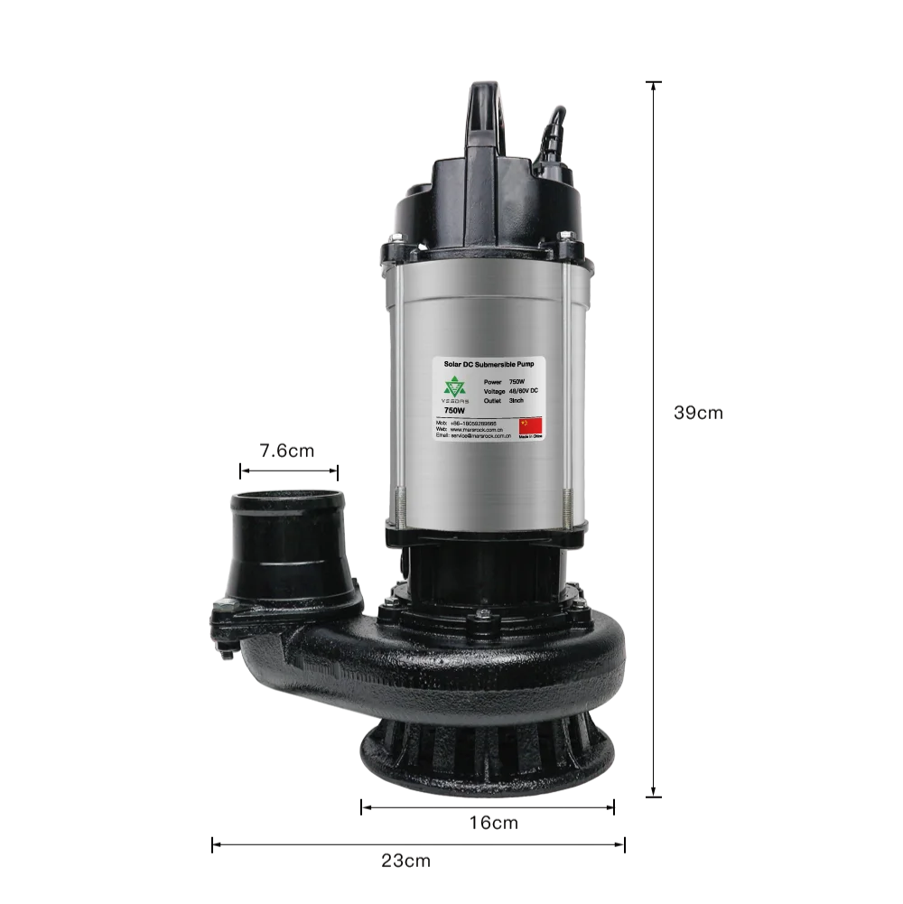 750W 48/60VDC Low-Voltage Solar Submersible Pump, Inserted Into MPPT Controller With Built-in Controller Composed Of Battery ﻿