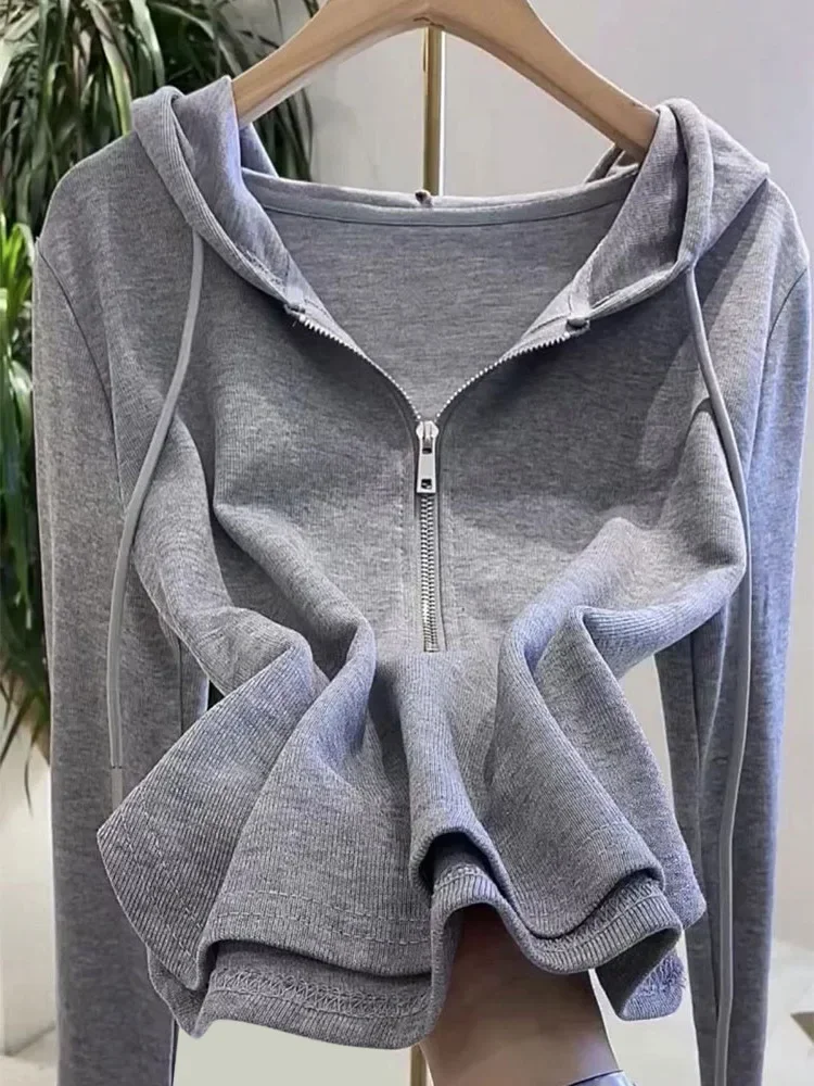 Primavera/otoño nuevo Color sólido con capucha de manga larga Sudadera con capucha de las mujeres Rosa Casual Top coreano sudaderas para mujer