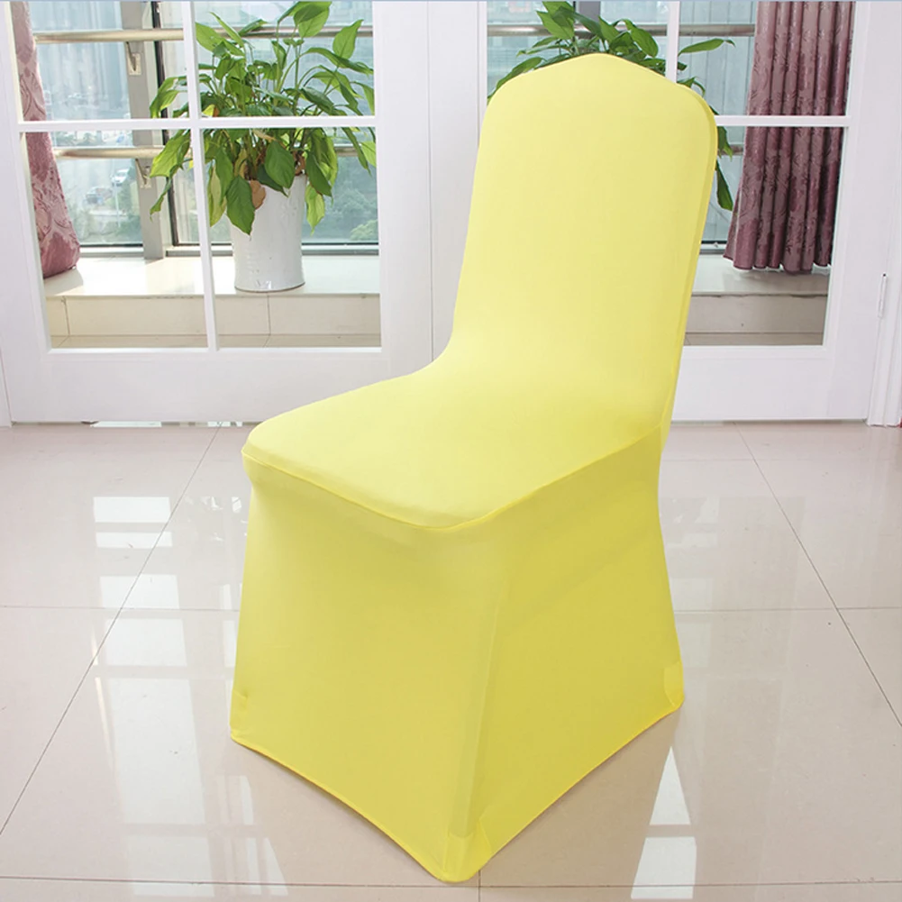 Solid Wedding Banquet Chair Cover Spandex Stretch Elastic Chair Covers Hotel Office Kitchen Dining Seat Covers Christmas Party