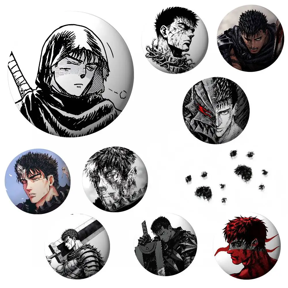 Anime Berserk Guts Badges Tinplate Soft Button Pin Brooch Metal Badge Custom Jewelry Accessories Hat Bag Lapel
