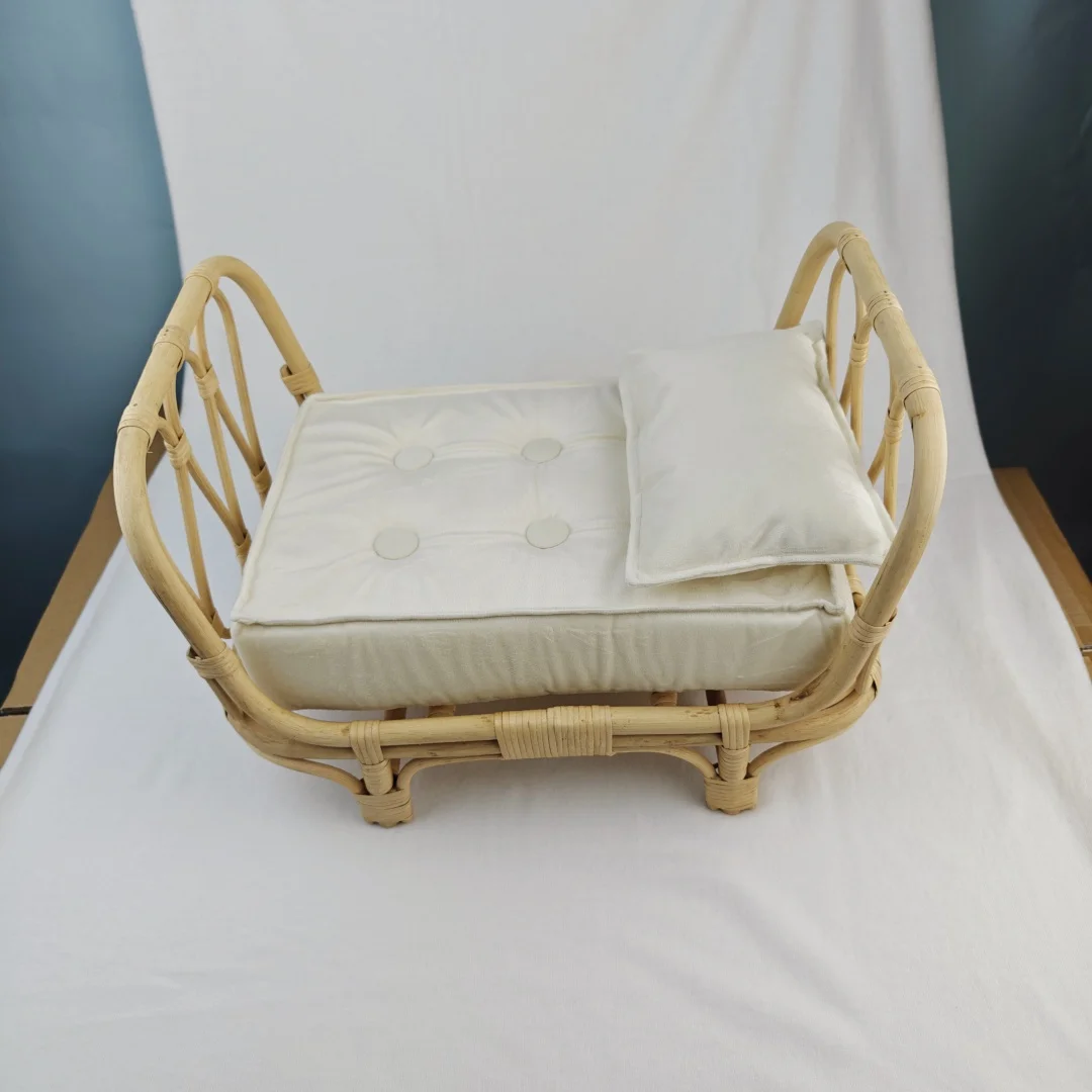 Baby Crib Rattan Bed Furniture for Newborn Photo Shooting  Doll Bed Newborn Photography Chair Fotografia Newborn Rattan Prop