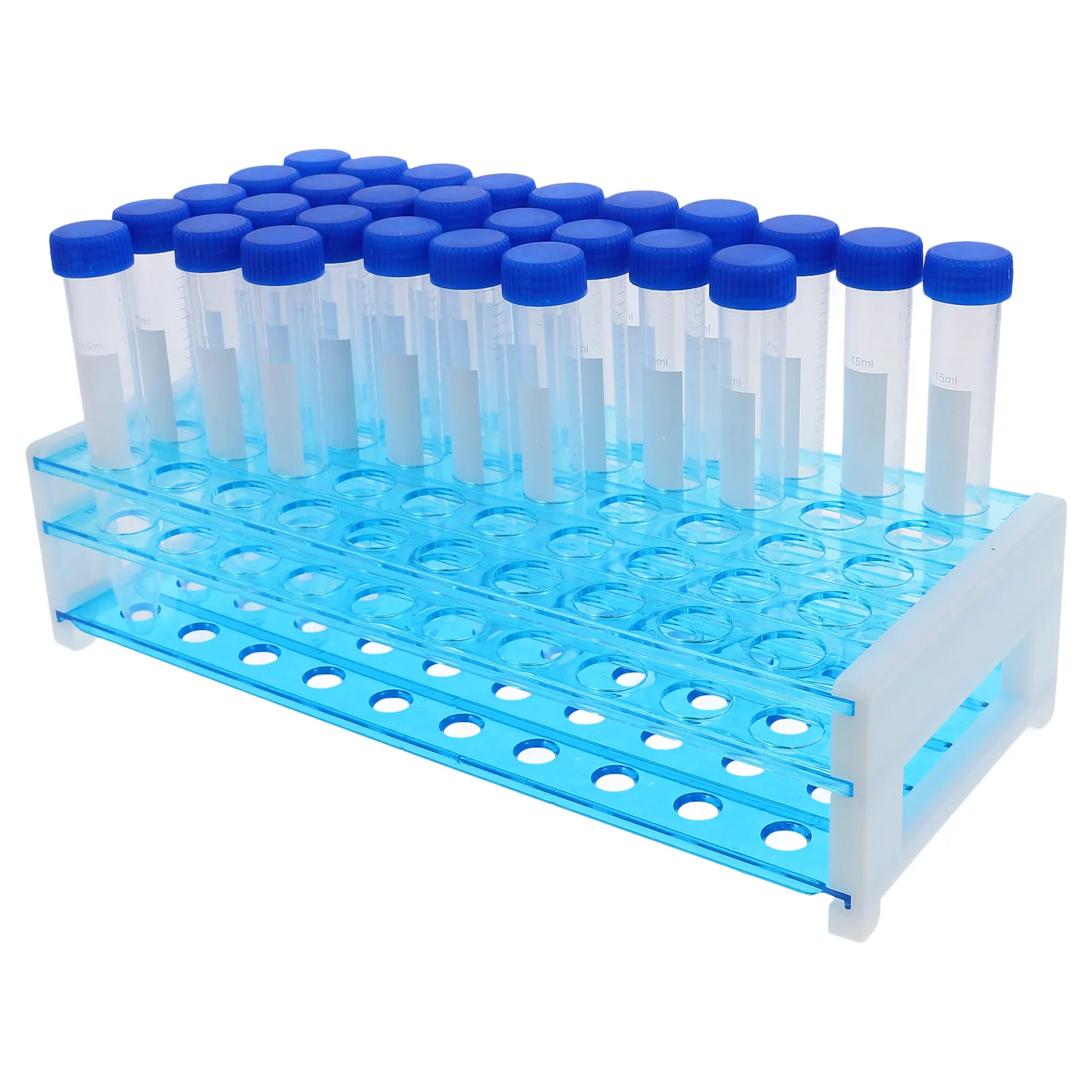 

100pcs 15Ml Plastic Tubes With 2 Racks High Transparency Screw Caps Laboratory Test Tube Science Experiment Equipment