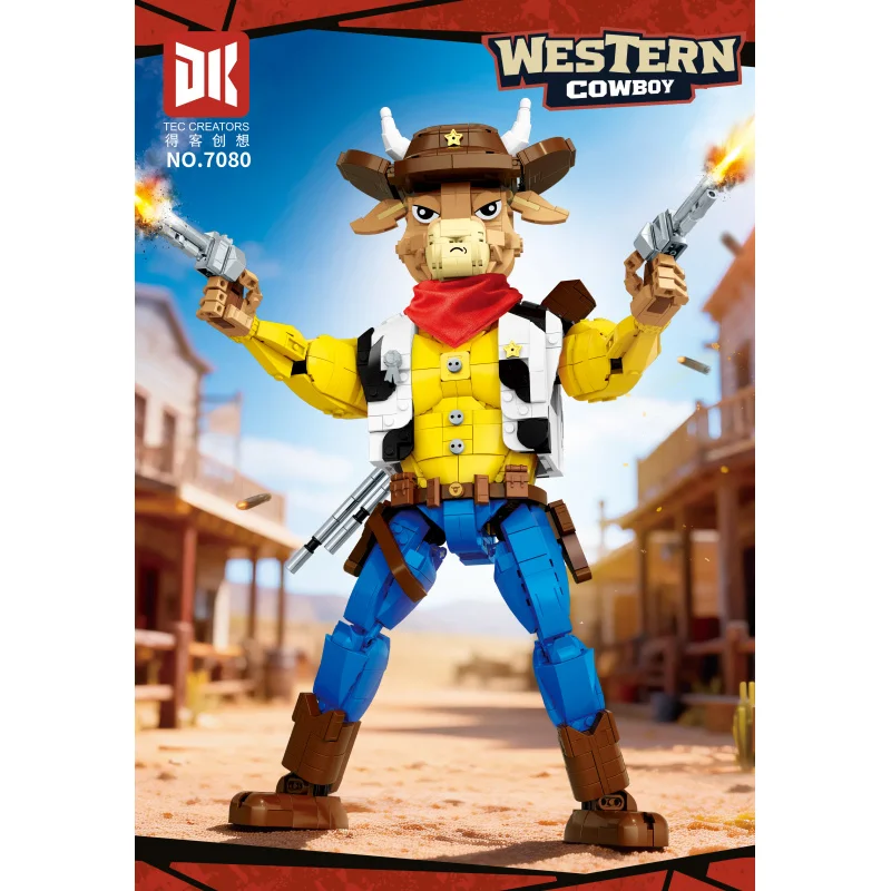 

Конструкторы MOC Western Cowboy Building Block, подходящие для создания моделей и декораций, отличный подарок как детям, так и взрослым.
