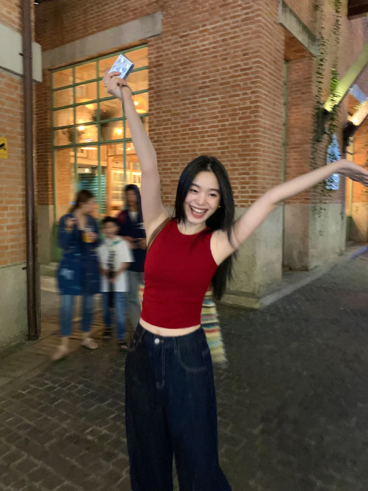 

Pusumede эластичный облегающий вязаный жилет на бретелях женская летняя верхняя одежда красный топ с завязкой на талии и пуговицами