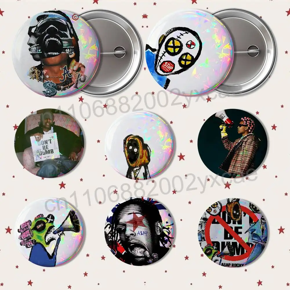 Dont Be Dumb ASAP Rocky Kreativer runder Anstecker, Taschendekoration, Fans-Kollektion, Geschenk für Freunde, Brosche