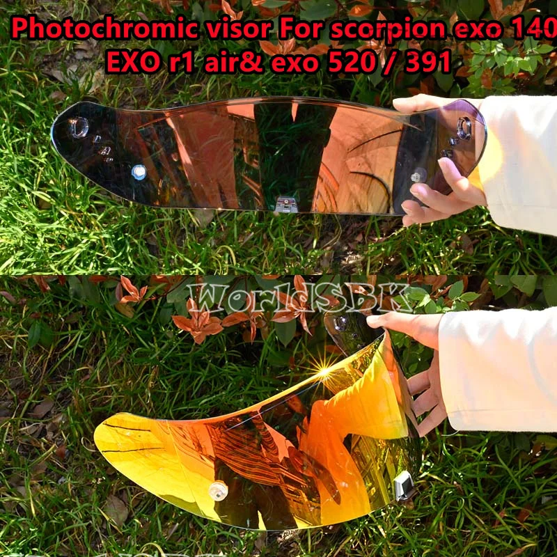 Photochromic Visor for Scorpion Exo 1400 Carbon, R1 Air & EXO 520 391 Motorcycle Helmet Lens Plating Uv Protection Faceshield image 5