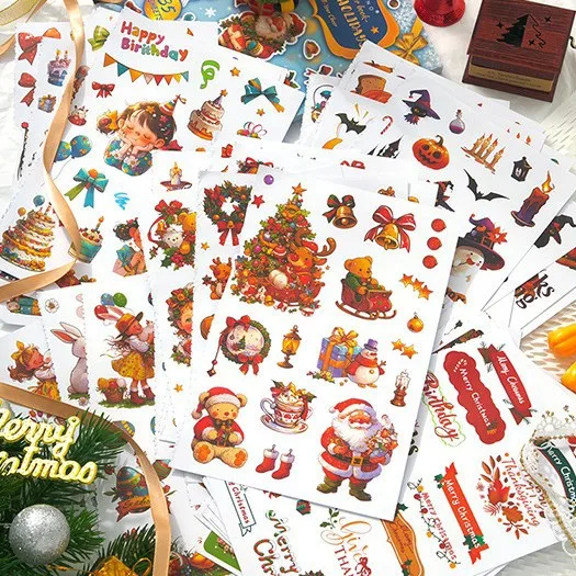 35pcs/lot Kawaii Stationery Stickers Happy Holidays sticker pack DIY Craft Scrapbooking Album Junk Journal