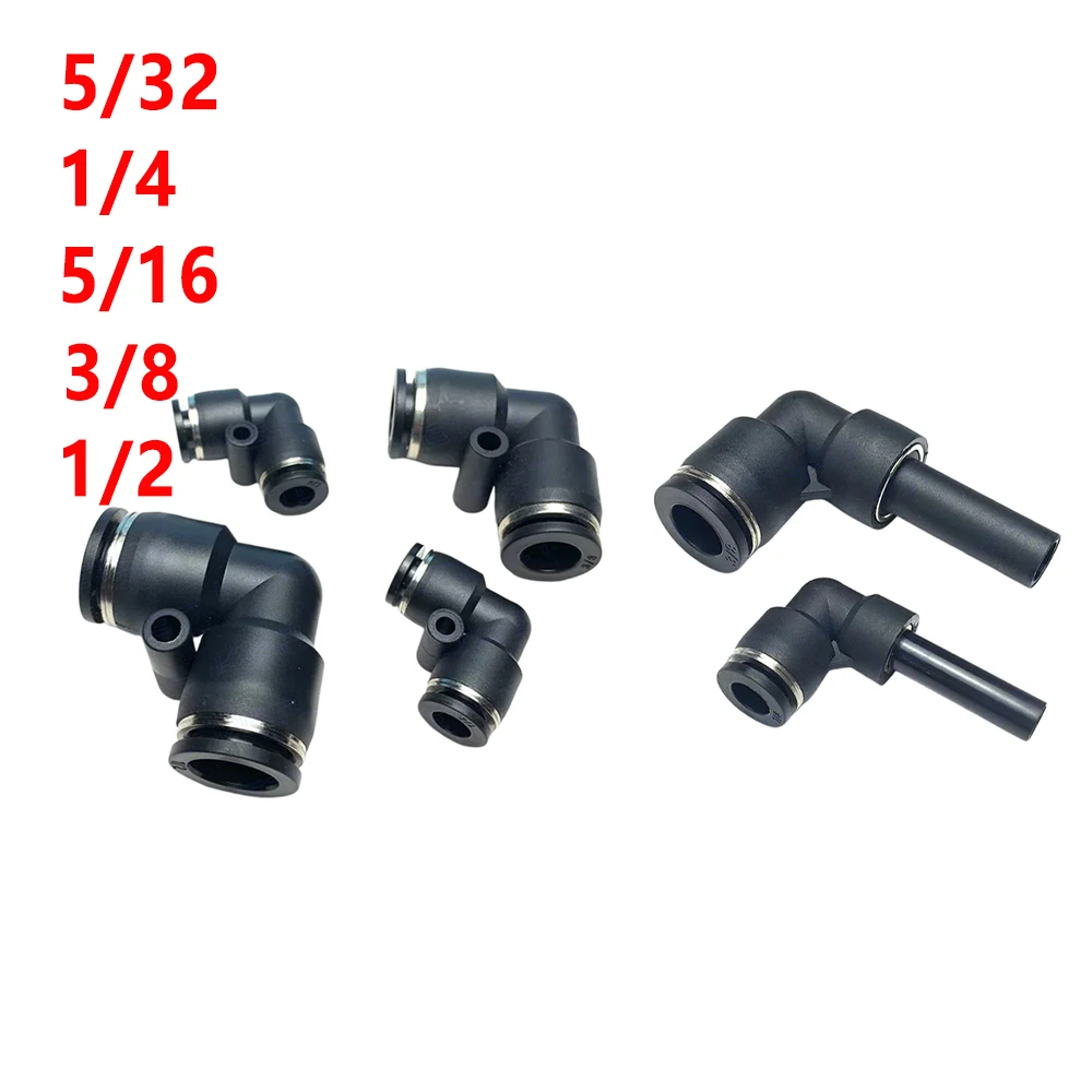 British Elbow Pneumatic Quick Connector L-shaped Insertion Tube PUL PV PLJ 1/4 5/16 3/8 1/2 3/16 Inch Pneumatic Insertion Tube