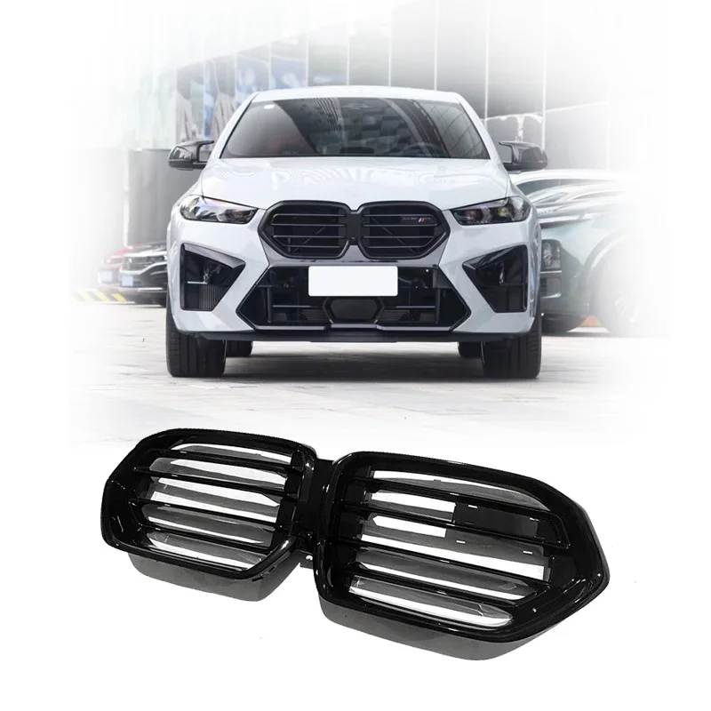 

Glossy Black Radiator Grilles For 2019-2022 BMW X6M F96 2023X6M F96LCI Front Double Kidney Racing Grilles Bumpers Body Kit Hood