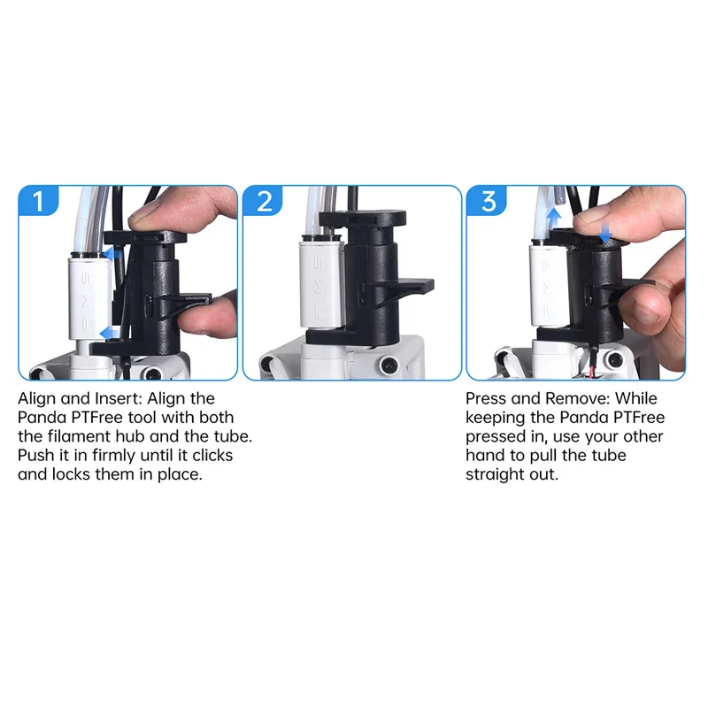 

BIQU Panda PTFree Quick PTFE для удаления трубок, аксессуары для 3D-принтеров, обновление для Bambu Lab P1P P1S X1C X1E A1 A1 MINI