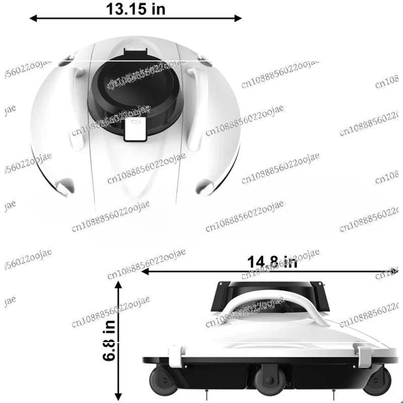 Robot Swimming Pool Cleaner Cordless Automatic Vacuum Electric Brushes Outdoor 5000mAh Recharge Cruising Ability 110 Minutes