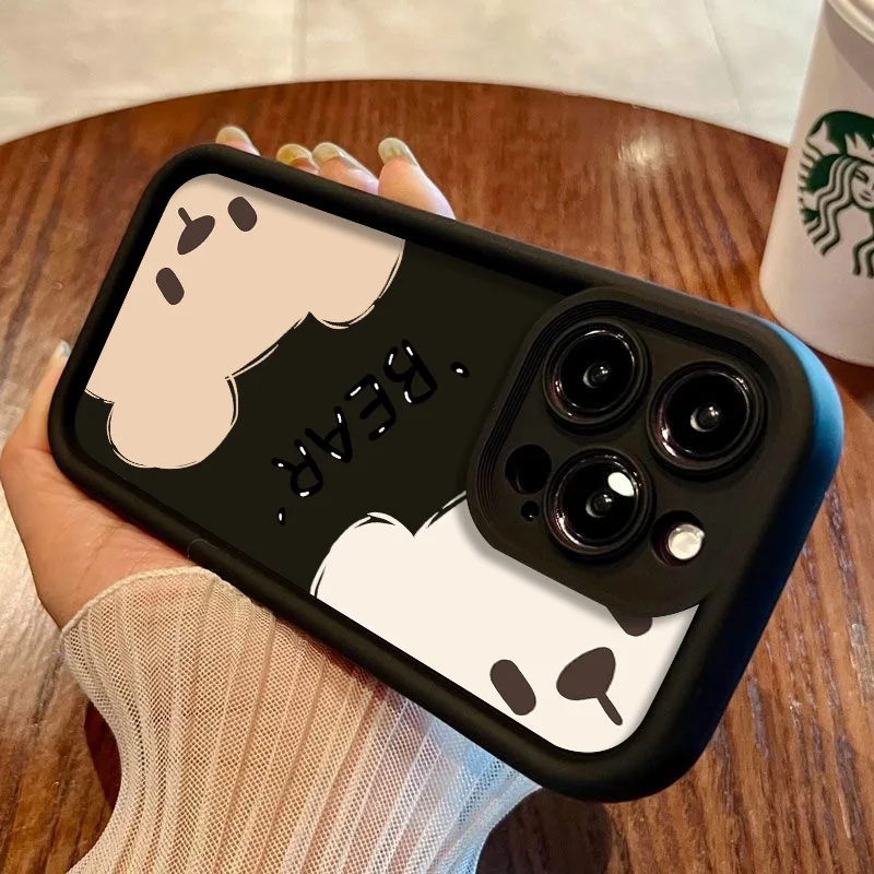 Cute Cartoon Bear Phone Case For iPhone 11 12 13 14 15 Pro MAX XR X XS 7 8 Plus SE 2 3 Shockproof Silicone Soft Matte Cover