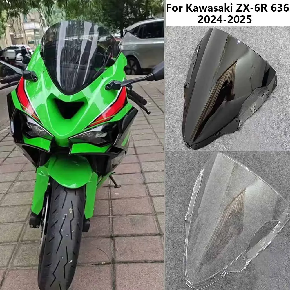 For Kawasaki Ninja 636 ZX-6R 2024 2025 ZX6R ZX 6R Motorcycle Windscreen Screen Wind Deflectors Double Bubble Windshield