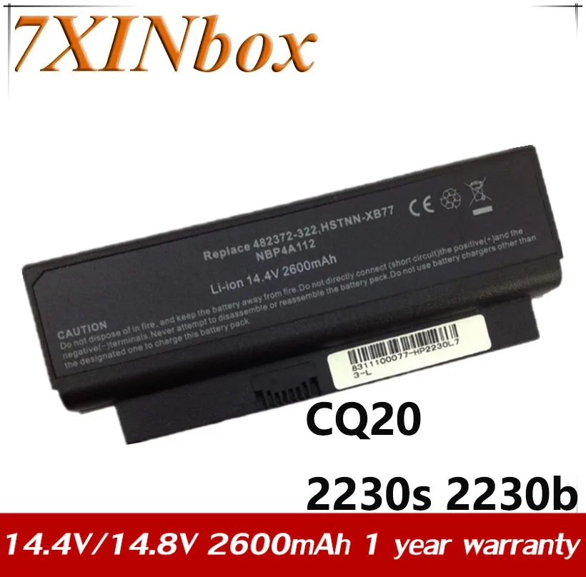 7XINbox 14.4V Battery For HP Compaq CQ20 2230s 2230b CQ20-100 HSTNN-XB77 HSTNN-OB84 HSTNN-DB77 HSTNN-I53C NBP4A112 HSTNN-XB84