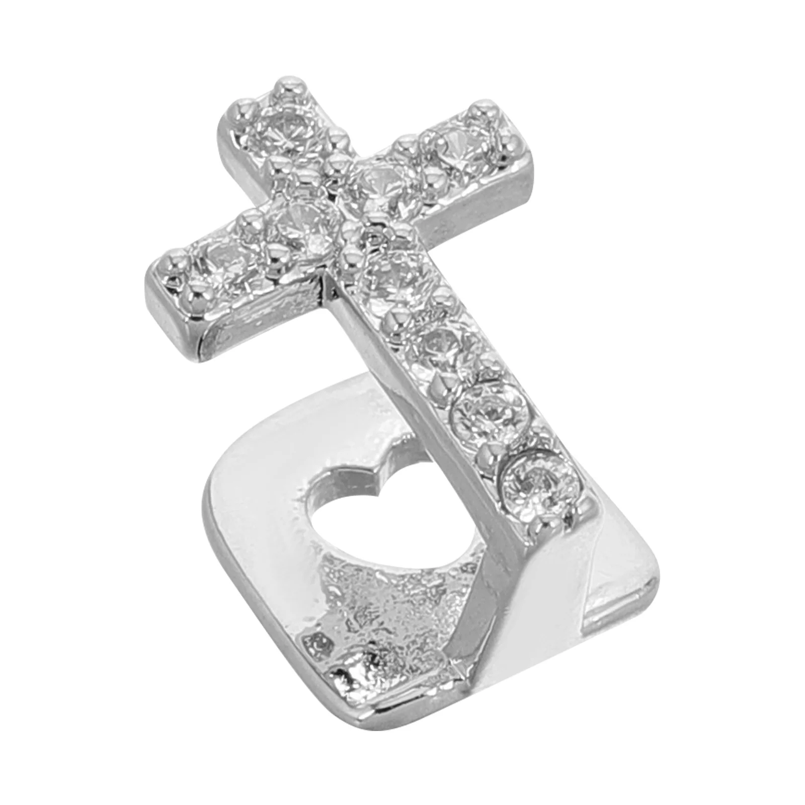 1Set Single Tooth Cap with Zircon Cross Hip Hop Grill Stylish Comfortable Fit Party Accessory for Rapper Cosplay Events Teeth