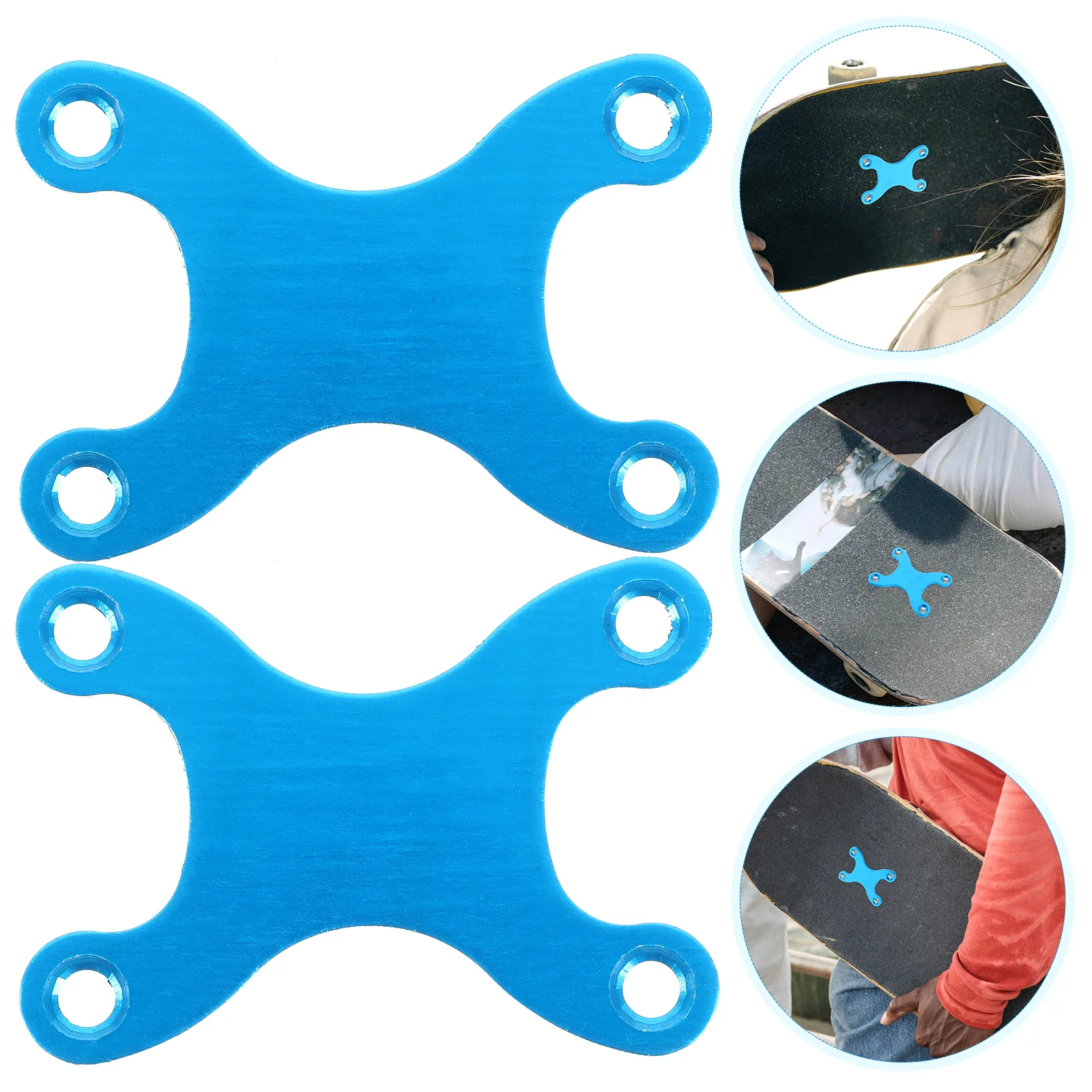 2 Pcs Skateboard Bridge Portable Support Anti-sink Gasket Multi-function for Beginners Aluminum Hardware Major