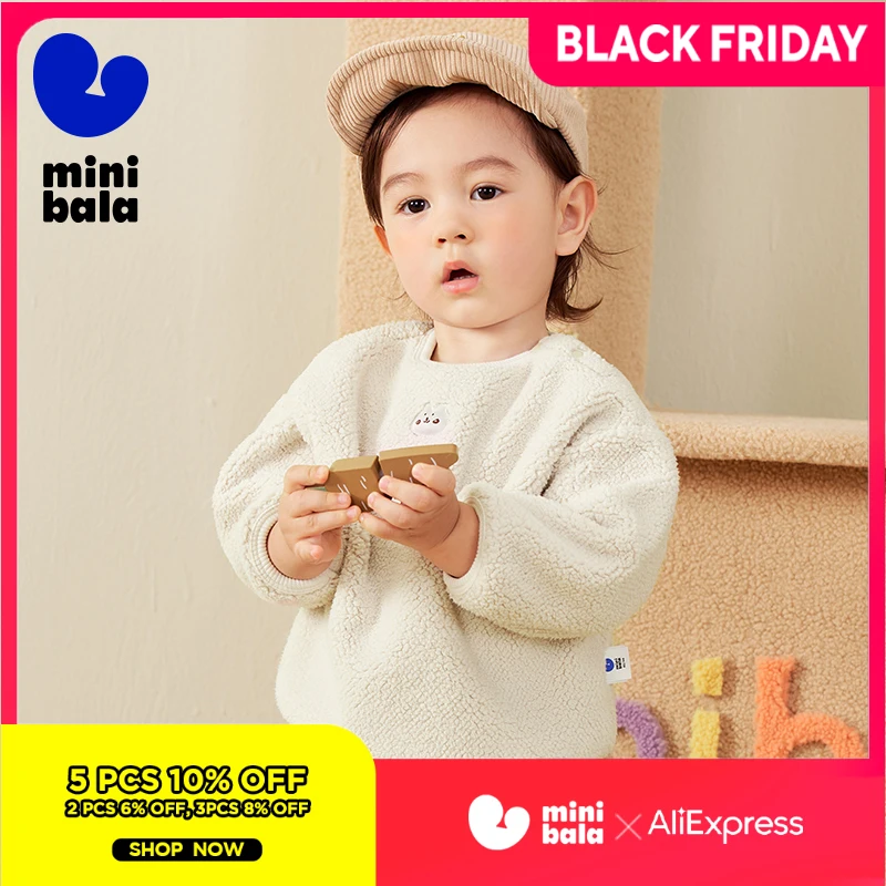

Mini Bala Long Sleeve Top For Boys and Girls 2024 Autumn New Style Soft Pullovers Toddlers Fashion shaker fleece Top