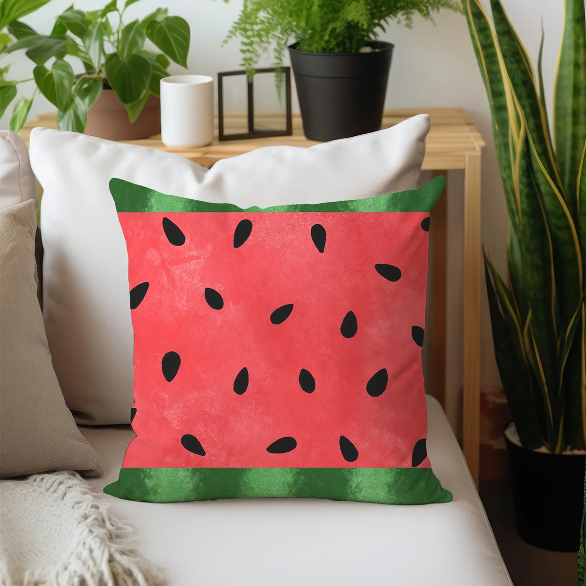 Summer Fruit Theme Pillowcase Strawberry Lemon Cunshion Cover Decoration For Home Watermelon Pillow Sofa Bed Decoration