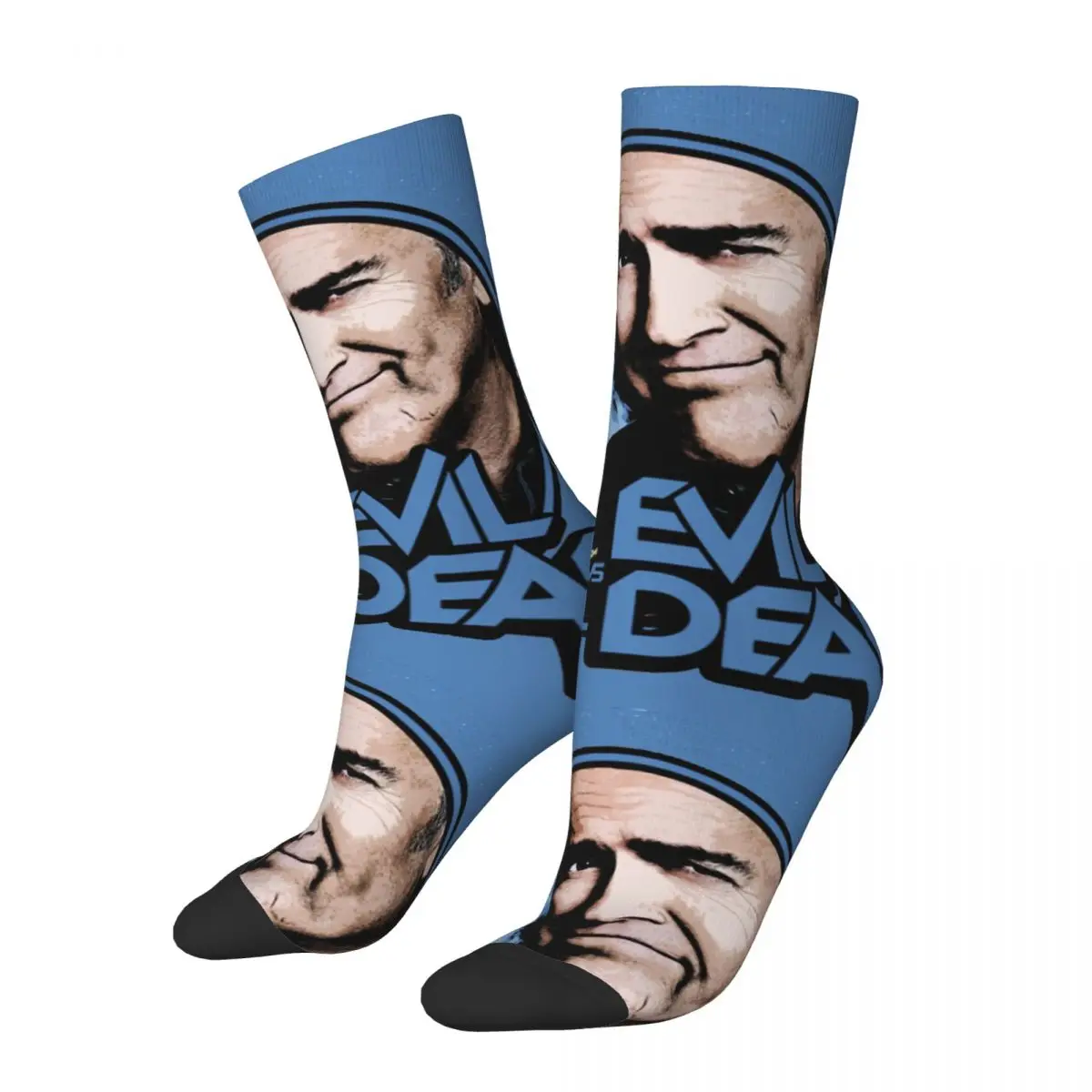 Funny Crazy compression SHIRT Sock for Men Hip Hop Harajuku Ash Vs Evil Dead Sam Raimi Film Happy Seamless Boys Crew Sock