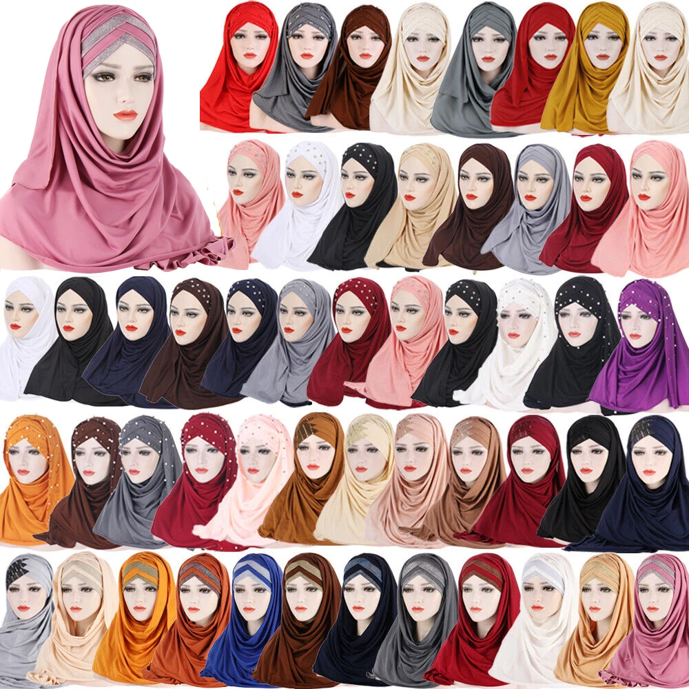 

Muslim Women Instant Hijab Turban Shawls One Piece Amira Islam Bonnet Chemo Cap Prayer Under scarf Headwear Wrap Hat Stole Cover