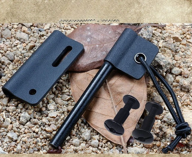 

Outdoor Magnesium Stick Flint Camping Fire Equipment Wilderness Survival Tools with K Sheaths Emergency Lighter Gadgets for Men