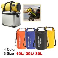 Outdoor PVC Dry Sack Bag Waterproof 10L 20L 30L Motorcycle Bag Shoulder Bag for Diving Swimming Hiking Driving Travel Kits