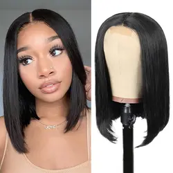 Short Bob Wigs Black Straight Hair for Women Middle Part Straight Hair  synthetic Wigs African Female  Daily