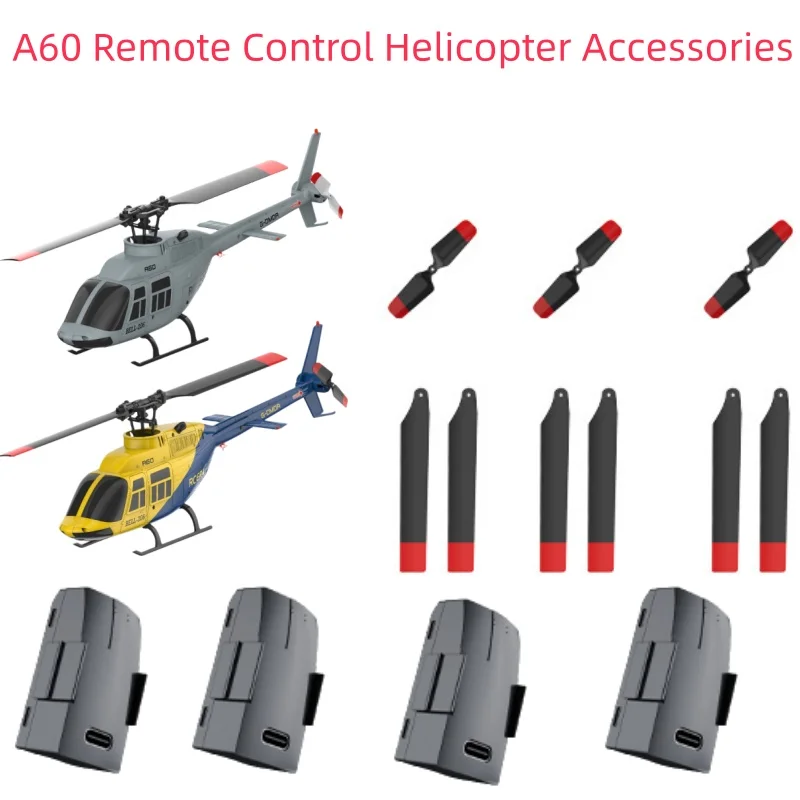 3.7V 220mAh Battery For A60 Helicopter A60 Remote Control RC Helicopter Battery Blades Spare Part Accessories A60 Propeller USB