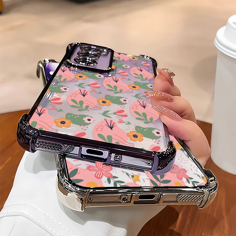 TPU Transparent Phone Case For Vivo V70 FE V23 V25 V40 Pro V60 V50 V29 Lite V29E Floral Painting Shockproof Clear Bumper Cover view 4
