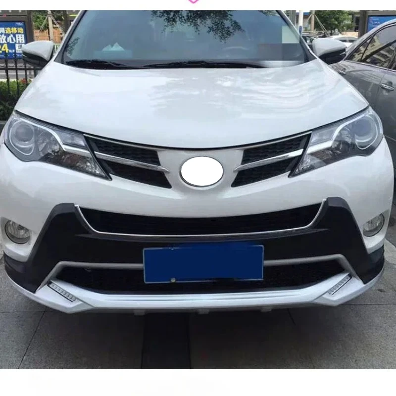 Front + Rear Bumper Protector Guard Bar For Toyota Rav4 RAV 4 2013-2015 High Quality with DRL Lights