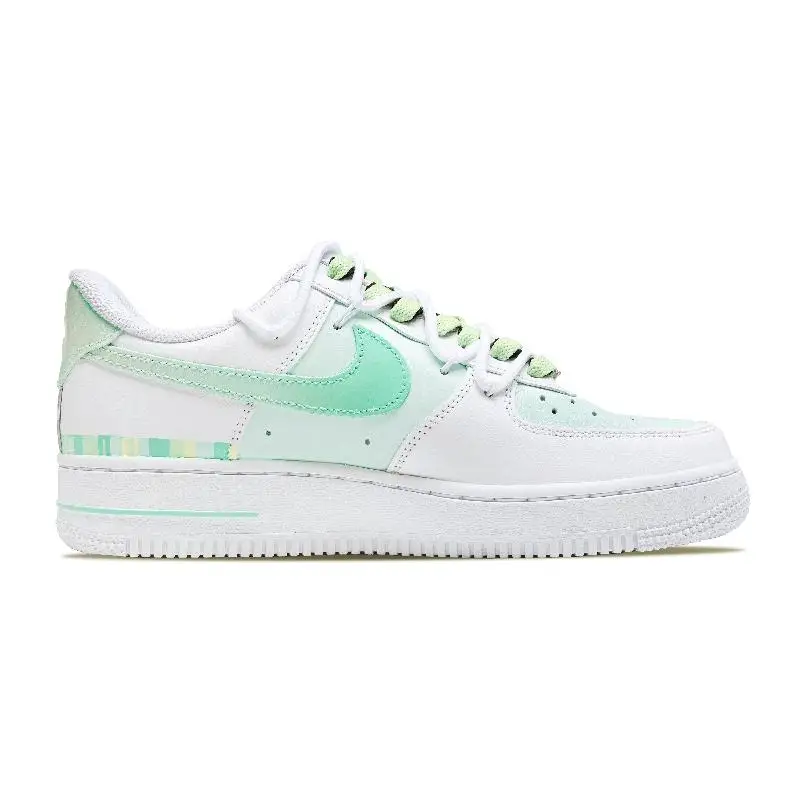 【Customize】Nike Air Force 1 Skateboarding Shoes Women's Low-top Green/White Sneakers shoes DD8959-100